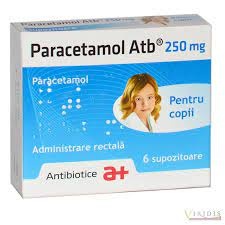 Paracetamol pentru copii, 250 mg, 6 supozitoare, Antibiotice SA