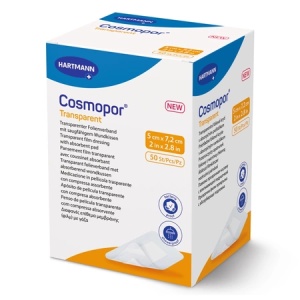 Plasture transparent cu compresa sterila Cosmopor Transparent, 5 cm x 7.2 cm, 50 bucati, Hartmann