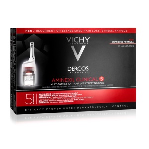 Tratament impotriva caderii parului pentru barbati Dercos Aminexil Clinical 5, 21 fiole x 6 ml, Vichy