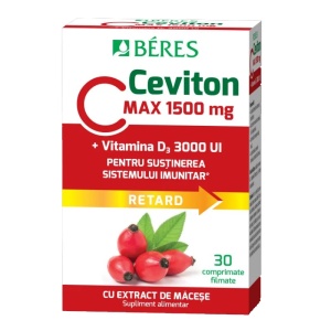 Vitamina C 1500 mg + Vitamina D3 3000 UI, Ceviton, 30 comprimate filmate, Beres