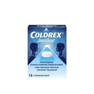 Coldrex Junior, 250 mg/100 mg/5 mg, 16 comprimate filmate, Perrigo