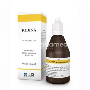 Iodina solutie cutanata, 10%, 100 ml, Tis Farmaceutic