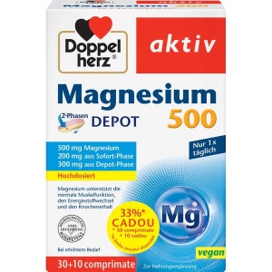 Magneziu 500 mg, 30 + 10 comprimate, Doppelherz Aktiv