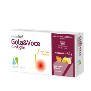 Nutridef gola&voce lamaie si miere de Manuka fara zahar, 20 dropsuri, Nutrileya