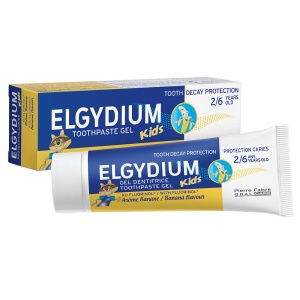 Pasta de dinti pentru copii 2-6 ani cu aroma de banane, 50 ml, Elgydium Kids