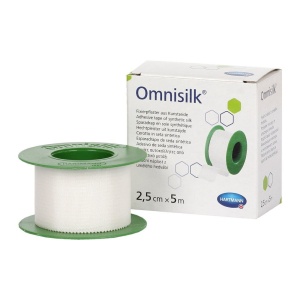 Plasture hipoalergenic pe suport de matase Omnisilk, 2.5cmx9.2m, Hartmann - Img 1