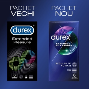 Prezervative Extended Pleasure, 6 bucati, Durex