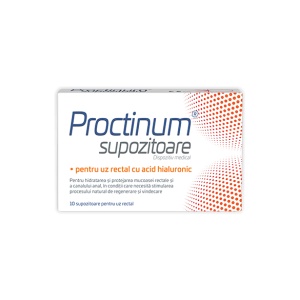 Proctinum supozitoare cu acid hialuronic pentru hemoroizi, 10 bucati, Zdrovit