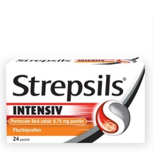 Strepsils intensiv fara zahar cu aroma de portocale, 8,75 mg, 16 pastile, Reckitt Benckiser Healthcare