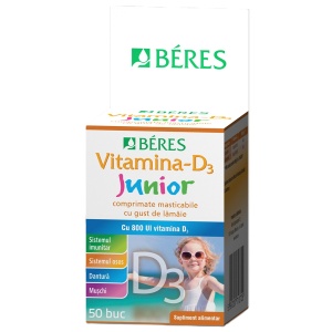 Vitamina D3 Junior, 800 UI, 50 comprimate masticabile, Beres