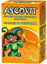 Ascovit cu Vitamina C aroma de portocala, 60 comprimate, Omega Pharm