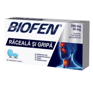 Biofen Raceala Si Gripa 200mg/30mg Ctx20 Cpr Film