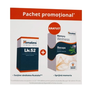 Liv 52 x 100 Tablete + Bacopa x 60 Tablete Gratuit Himalaya