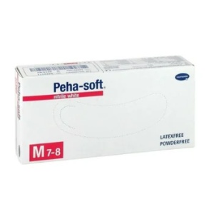 Manusi nepudrate din nitril Peha Soft albe marimea M, 100 bucati, Hartmann