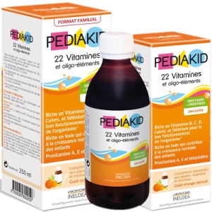 Sirop cu 22 de Vitamine si Oligoelemente gust portocale si caise, 250 ml, Pediakid