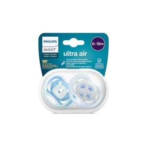 Suzeta Ultra Air Design pentru baieti, 6-18 luni, 2 buc, SCF085/03, Philips Avent