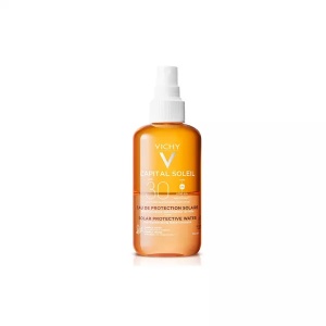 Apa cu protectie solara SPF 30+ pentru bronz de durata fata si corp Capital Soleil, 200ml, Vichy