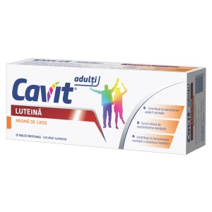 Cavit Adulti Luteina caise, 20 comprimate masticabile, Biofarm