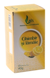 Ceai Ghimbir+Lamaie, 20,plicuri,Larix