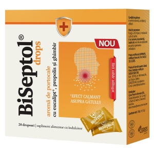 Dropsuri cu aroma de portocale Biseptol, 20 bucati, Dacia Plant