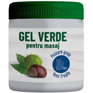 Gel verde de masaj pentru picioarele grele si vene , 500 ml
