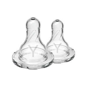 Tetine din silicon pentru biberoane cu gat ingust cu taietura in Y pentru lichide dense , 2 buc
