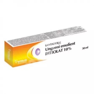 Unguent emolient ihtiolat 10% Santaderm, 30 ml, Viva Pharma
