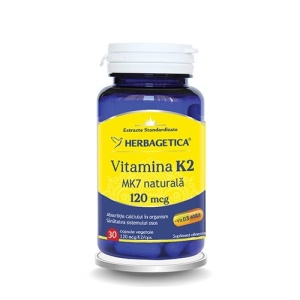 Vitamina K2 MK7 naturala 120mcg, 60 capsule, Herbagetica