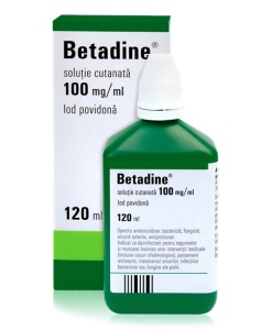 Betadine solutie, 100 mg/ml, 120 ml, Egis Pharmaceuticals