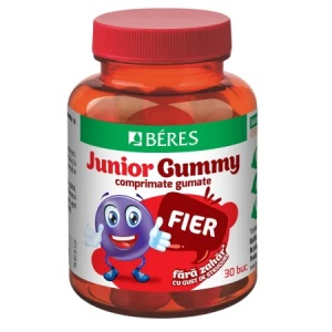 Jeleuri cu fier si cu gust de struguri Fier Junior Gummy, 30 jeleuri, Beres