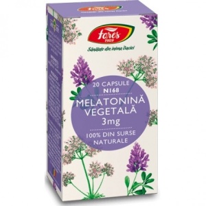 Melatonina vegetala N168, 3mg, 20 capsule, Fares