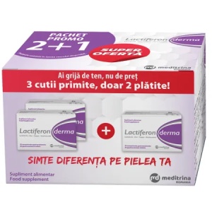 Pachet Lactiferon Derma, 3 x 30 comprimate, Meditrina Pharmaceuticals