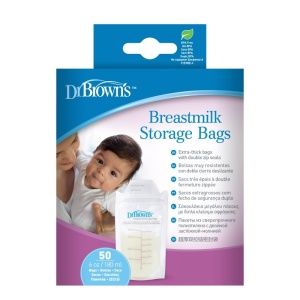 Pungi pentru depozitarea laptelui matern, 50 buc, 180 ml, Dr. Brown's