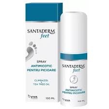 Spray antimicotic pentru picioare Santaderm 4feet, 100 ml, Viva Pharma