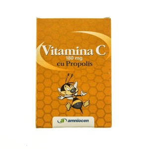 Vitamina C 180mg cu propolis, 24 comprimate, Amniocen