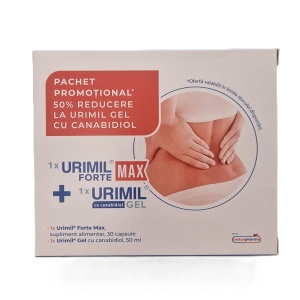 Pachet Urimil Forte Max 30 capsule + Urimil Gel cu Canabidiol 50ml, NaturPharma