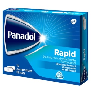 Panadol Rapid, 500 mg, 12 comprimate filmate, Gsk