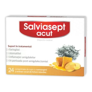 Salviasept Acut, 24 comprimate, Zdrovit