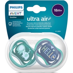 Set 2 suzete Philips-Avent SCF349/18, ultra air 18+ luni, Ortodontice, fara BPA