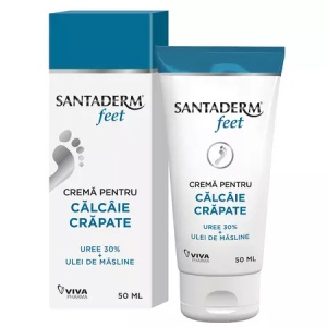 Crema pentru calcaie crapate Santaderm feet, 50 ml, Viva Pharma