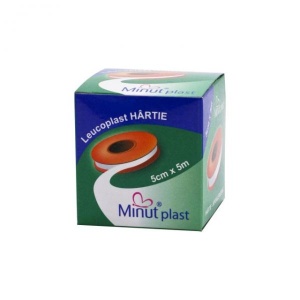 Leucoplast hartie, 5 cm x 5 m, Minut