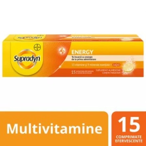 Multivitamine si minerale Supradyn Energy cu Coenzima Q10, 15 comprimate efervescente, Bayer