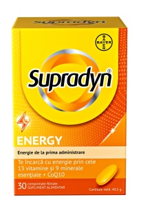 Multivitamine si minerale Supradyn Energy cu Coenzima Q10, 30 comprimate, Bayer