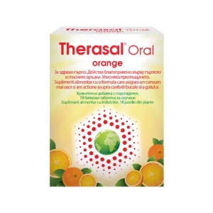 Pastile pentru supt din plante cu aroma de portocale Therasal Oral Orange, 18 pastile, Vedra
