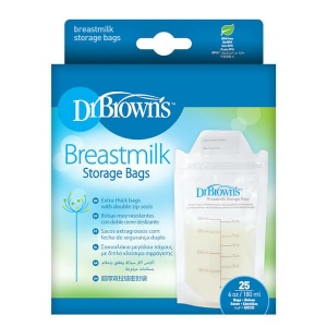 Pungi pentru depozitarea laptelui matern, 25 buc x 180ml, Dr. Brown's