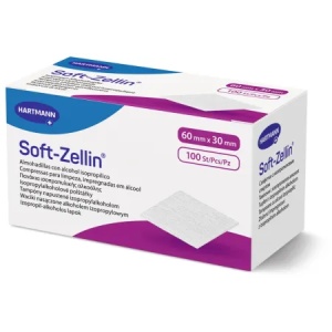 Tampoane impregnate cu alcool Soft-Zellin, 60mm x 30mm, 100 bucati, Hartmann
