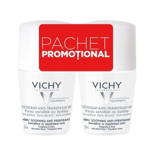 Vichy Deodorant Roll-On Fara Parfum 48H, set 2x50ml