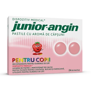 Acadele cu aroma de capsuni Junior Angin, 8 bucati, Klosterfrau