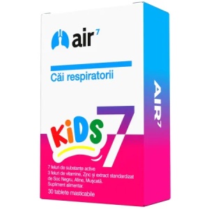Air 7 Kids cai respiratorii, 30 tablete masticabile, Green Splid