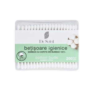 Betisoare de urechi bumbac 100%, 200buc, Dr. Soleil